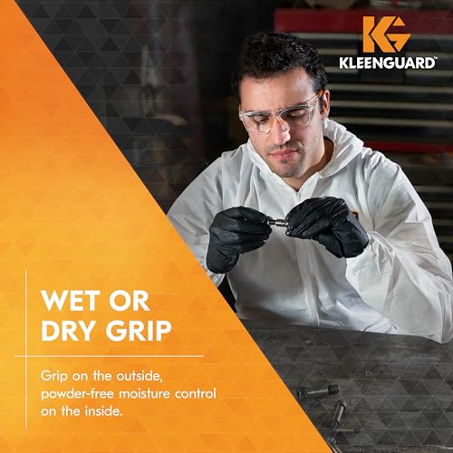 KLEENGUARD Kleenguard 49278 Kraken Grip Fully Textured Black Nitrile Gloves Extra-Large 90 Gloves Box
