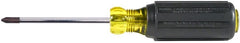 Klein Tools 603-3 #1 Phillips Head Screwdriver 3-Inch Round Shank Cushion Grip Handle