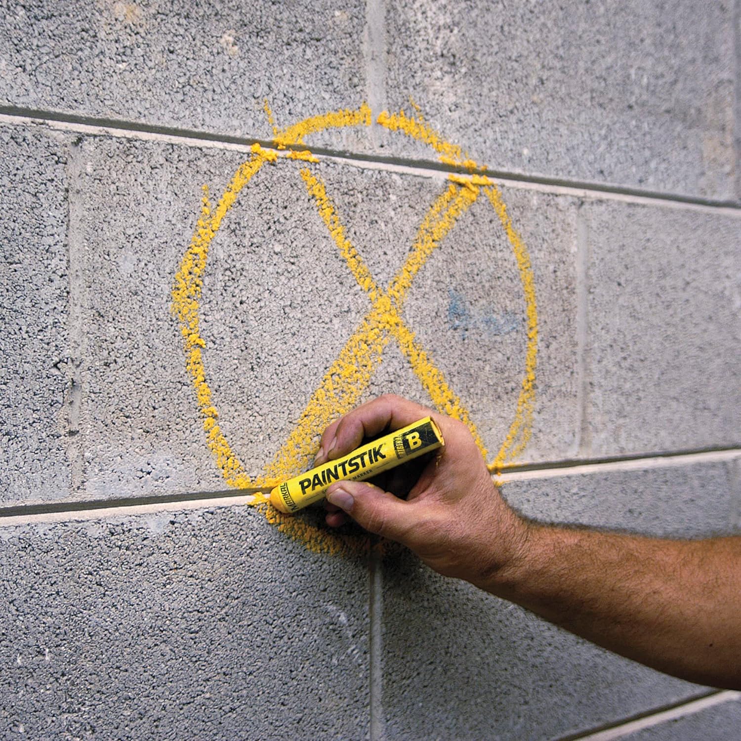 MARKAL Markal 80221 Paintstik Solid Paint Ambient Surface Marker Yellow 11/16 x 4-3/4 Pack of 12
