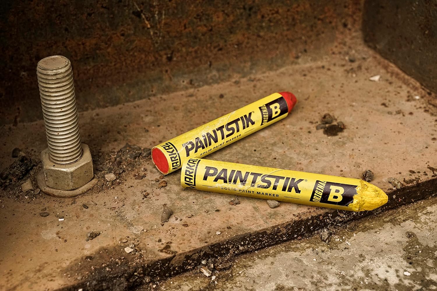 MARKAL Markal 80221 Paintstik Solid Paint Ambient Surface Marker Yellow 11/16 x 4-3/4 Pack of 12