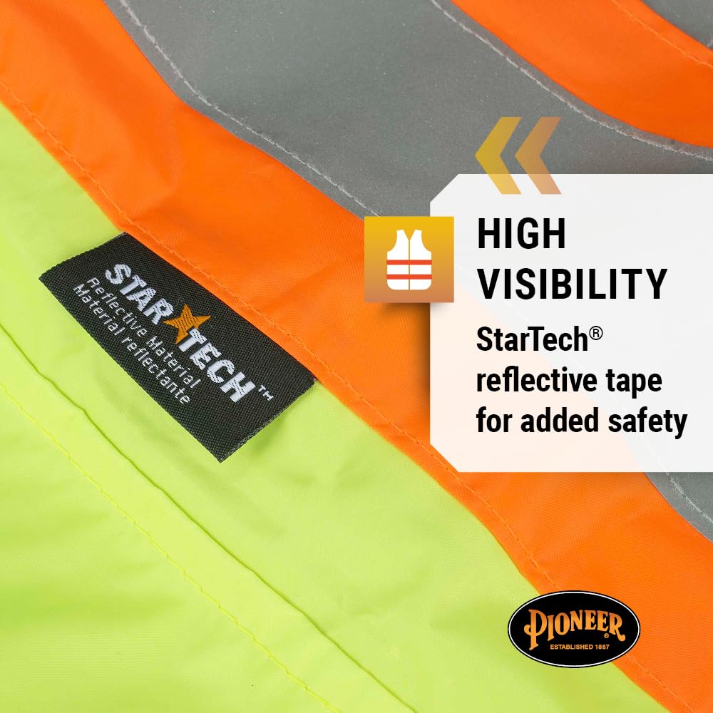 PIONEER Pioneer V1080160U-M High Visibility Lightweight Waterproof Safety Rain Suit Yellow Green Medium