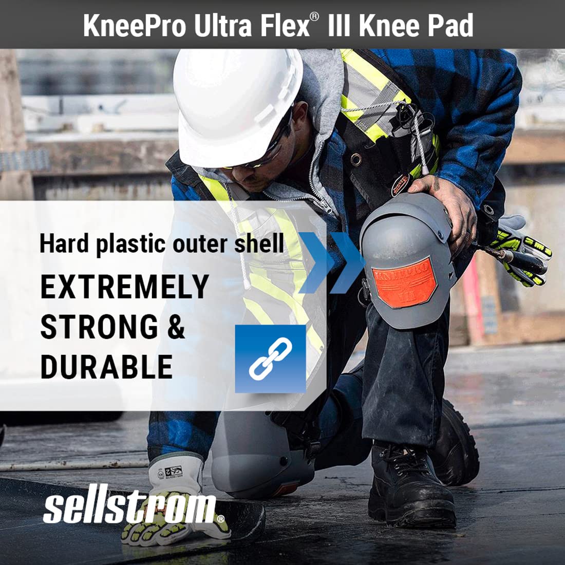 SELLSTROM Sellstrom S96110 KneePro Ultra Flex III Knee Pads - Orange/Gray