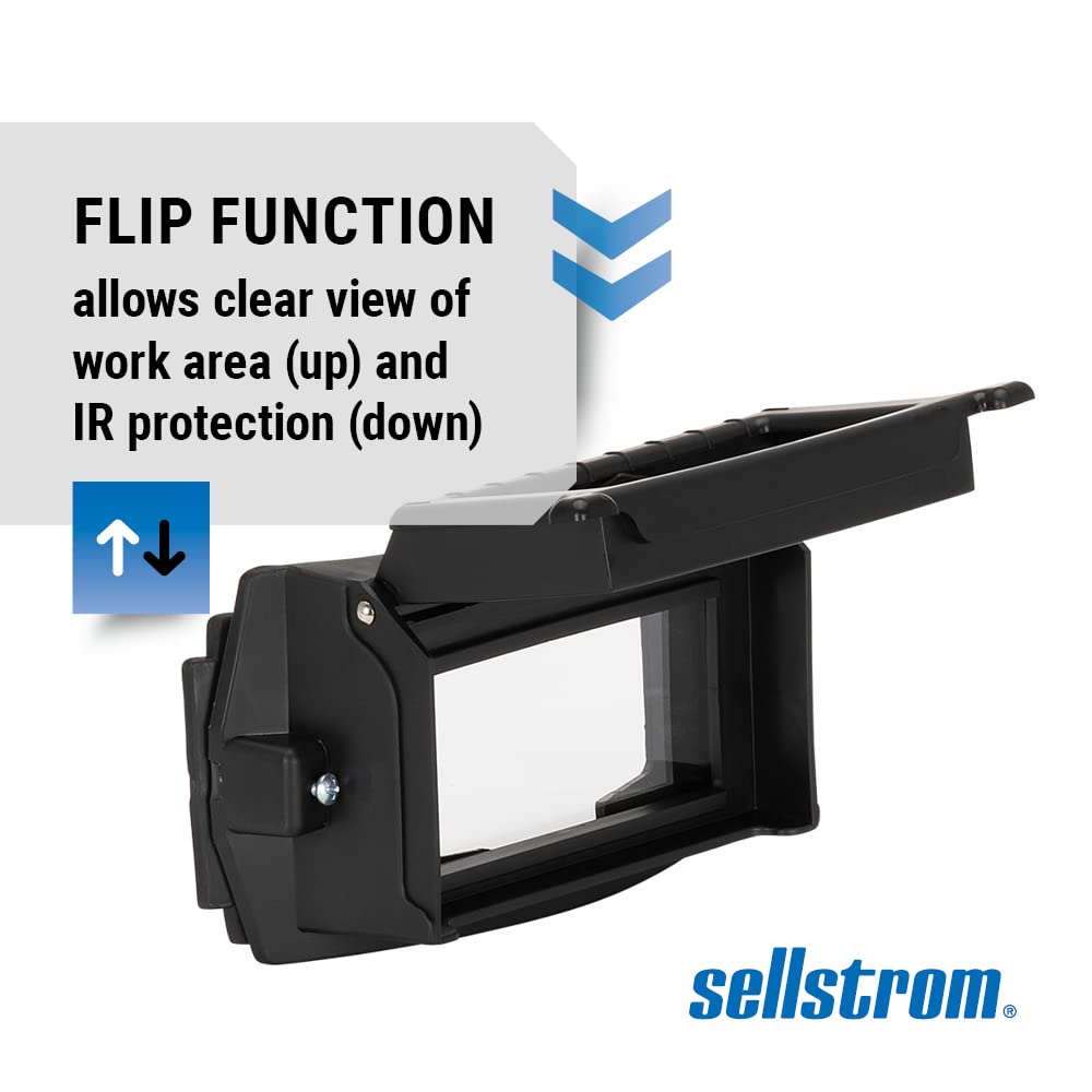 SELLSTROM Sellstrom S27300 Welding Helmet Flip Front Adaptor - 2 x 4-1/4 in, Black