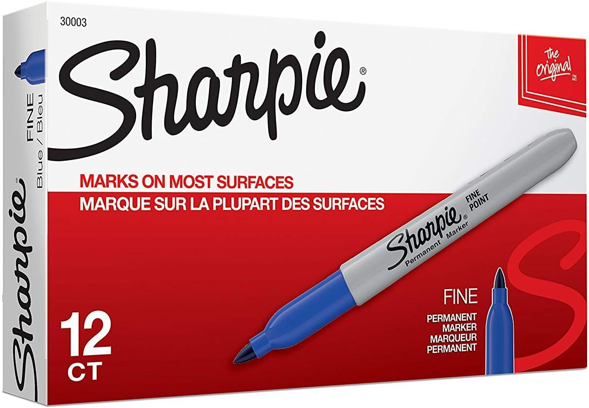 SHARPIE Sharpie 30003 Fine Point Permanent Marker Blue Dozen