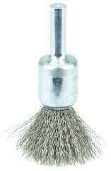 Weiler 10014 Crimped Wire End Brush 0.0104 Stainless Steel 1/2 Inch Diameter