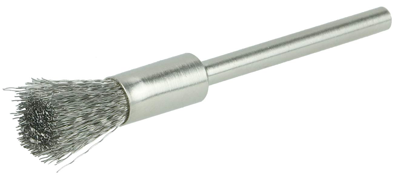 WEILER Weiler 26114 Miniature Wire End Brush Stainless Steel 5/16 in Diameter 1/8 in Stem