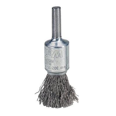 WEILER Weiler 10015 1/2 Crimped Wire End Brush 014 Stainless Steel Fill Made in the USA
