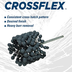 Weiler 34263 Crossflex Heavy Duty Bore Brush 3-1/4 inch Diameter 180SC Grit