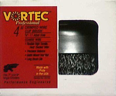 WEILER Weiler 36036 Vortec Pro 4 Crimped Wire Cup Brush .020 Steel 5/8-11 UNC Nut