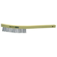 Weiler 44053 Hand Wire Scratch Brush .012 Carbon Steel Fill Curved Handle 3 x 19 Rows