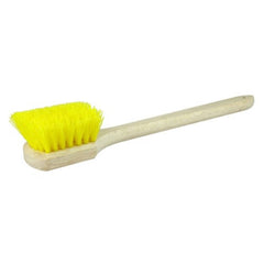 Weiler 44016 20 Utility Scrub Brush Yellow Polypropylene Long Handle Wood Block
