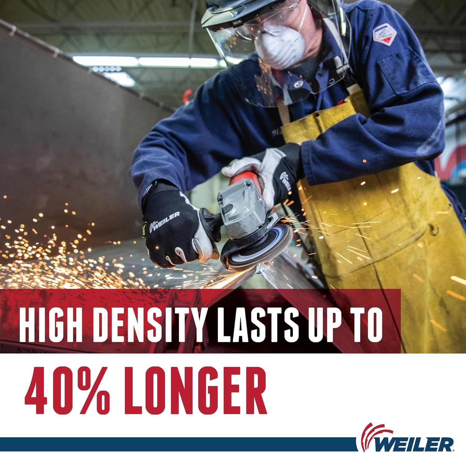 WEILER Weiler 50808 Big Cat High Density Type 27 Flap Disc 4-1/2 40 Grit with 5/8-11 UNC
