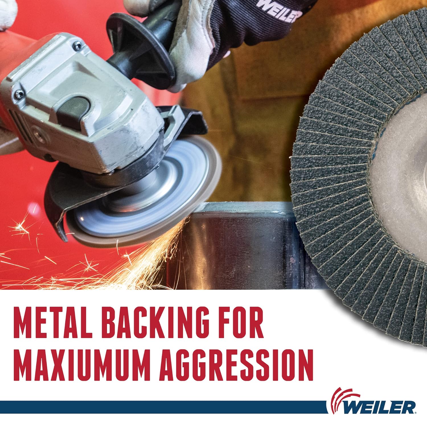 WEILER Weiler 50543 Tiger Abrasive Flap Disc Type 29 Threaded Hole Aluminum Backing Zirconia Alumina 7 Inches Diameter 40 Grit