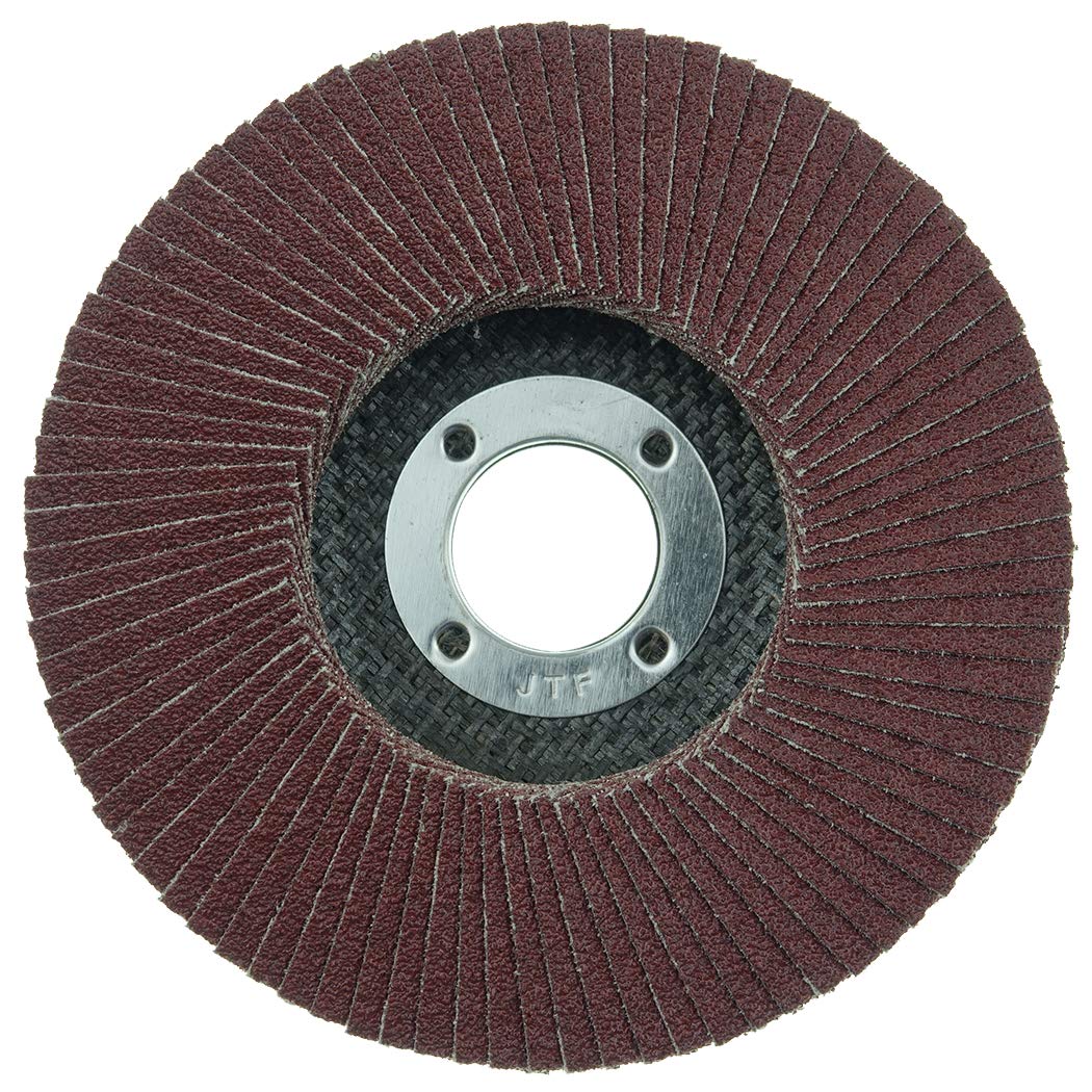 WEILER Weiler 50763 Big Cat High Density Abrasive Flap Disc Type 27 Round Hole Phenolic Backing Aluminum Oxide 4-1/2 Dia 40 Grit