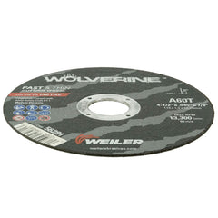 WEILER Weiler 56281 Wolverine Type 1 Cutting Wheel 4 1/2 In Diameter 0.045 In Thickness 7/8 In Arbor A60T Grit