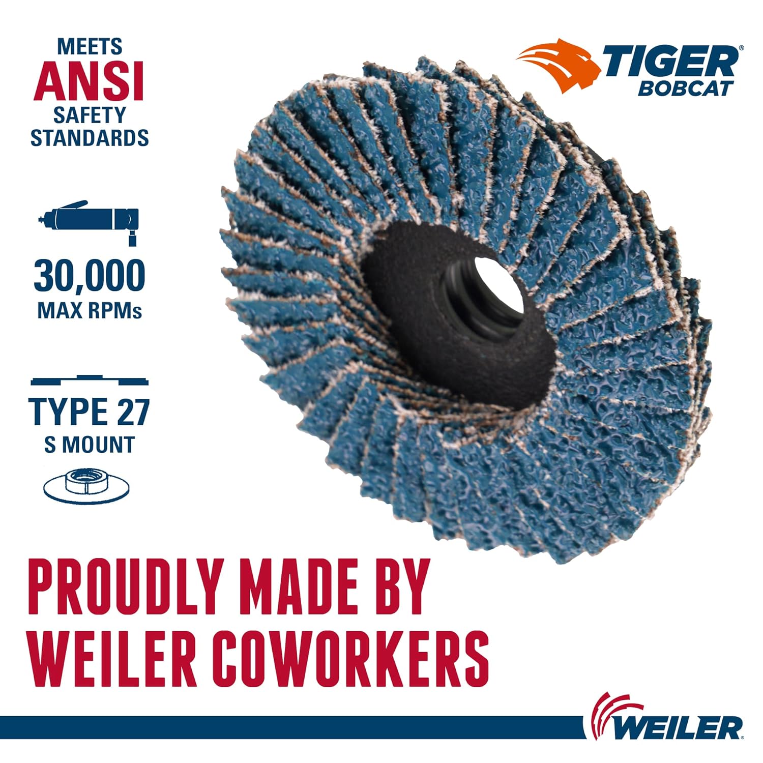 WEILER Weiler 50934 BobCat Flap Disc 60 Grit 2 inches