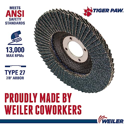 WEILER Weiler 51108 Tiger Paw Abrasive Flap Disc 40 Grit Pack of 10