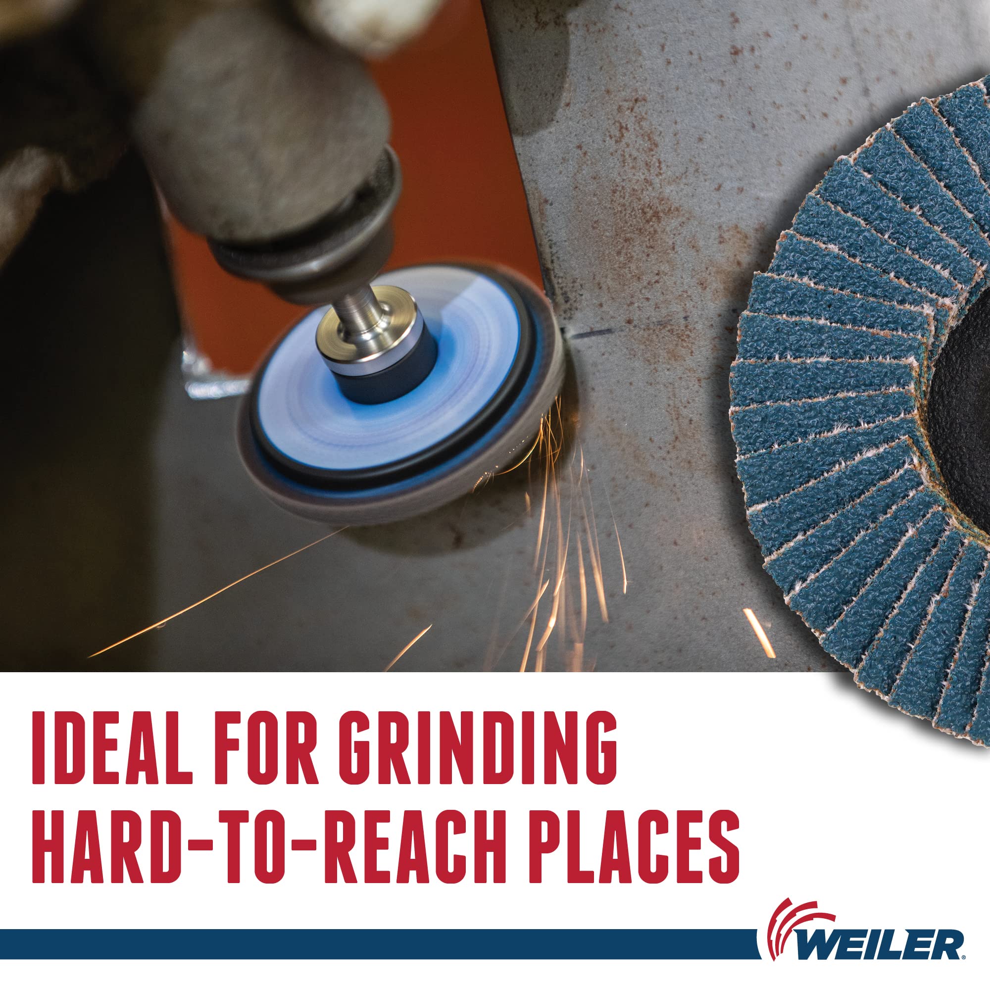 WEILER Weiler 50949 Bobcat Mini Abrasive Flap Disc Conical TY29 Type R Mount 80Z Pack of 10