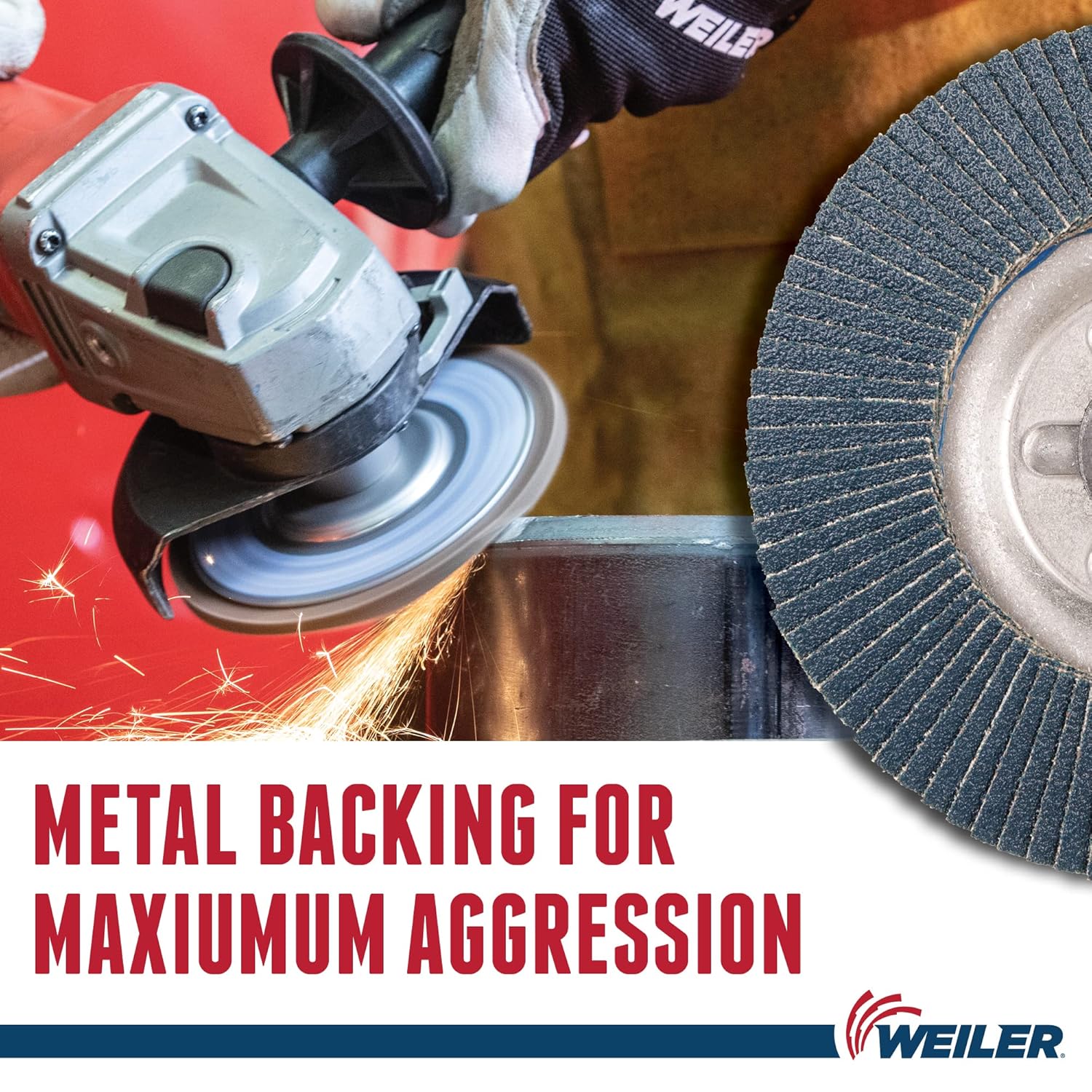 WEILER Weiler 50520 Tiger Abrasive Flap Disc Type 29 Threaded Hole Aluminum Backing Zirconia Alumina 4-1/2 Inch Diameter 80 Grit