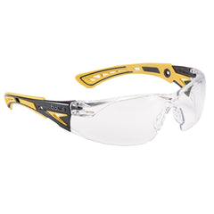 Bolle 40243 Rush+ Safety Glasses Yellow & Black Frame Clear Lenses