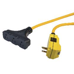 DIVERSITECH Southwire 14880023-6 2 FT 120V/15A Yellow 12/3 Cable GFCI Tri Cord