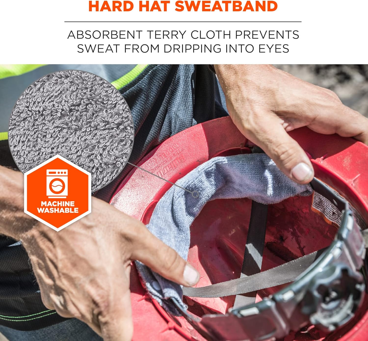 ERGODYNE Ergodyne 12440 Chill-Its 6609 Hard Hat Terry Sweatband Gray