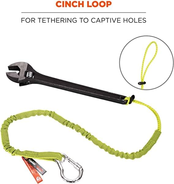 ERGODYNE Ergodyne 19002 Squids 3100 Tool Lanyard Single Carabiner Adjustable Loop End Standard Length Black
