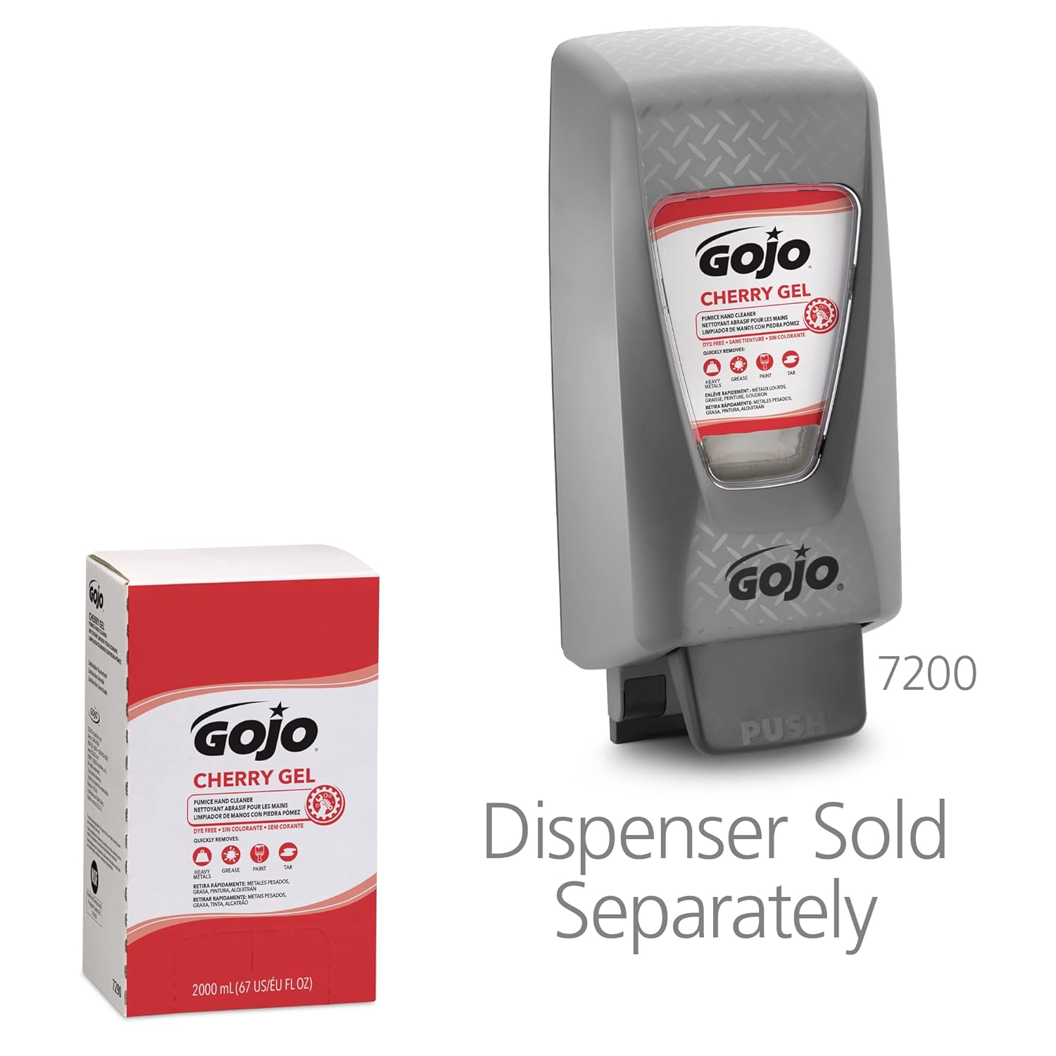 GOJO Gojo 7290-04 Cherry Gel Pumice Hand Cleaner 2000 mL Refill PRO TDX, Pack of 4
