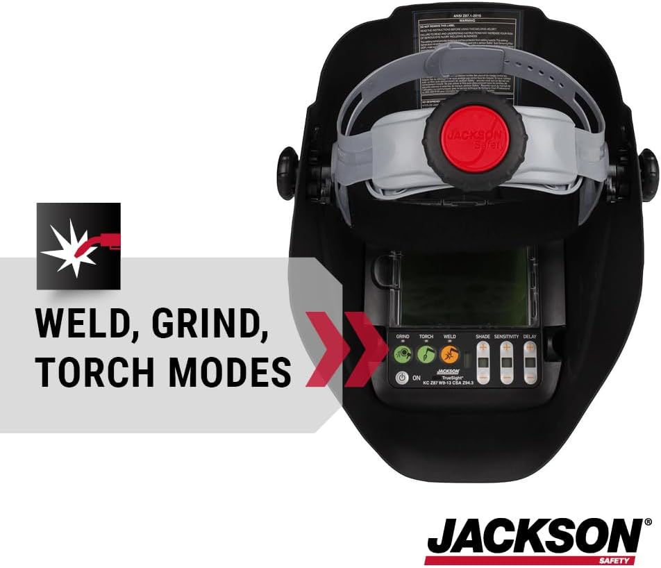JACKSON SAFETY Jackson Safety 46163 TrueSight II Digital Welding Helmet Auto Darkening Variable SH5 to SH13