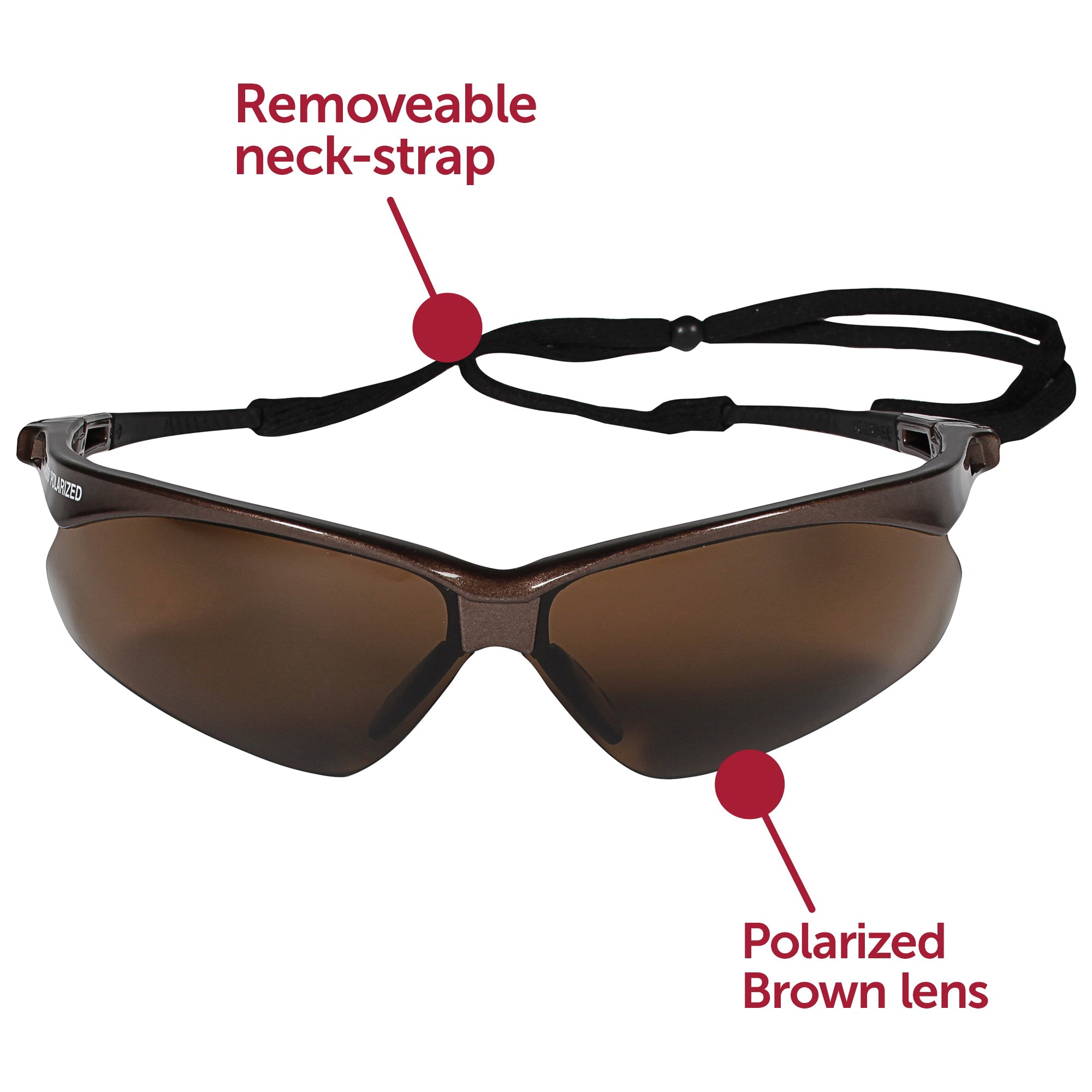 KLEENGUARD Kimberly Clark Global Safety 28637 V30 Nemesis Polarized Safety Glasses Brown Frame Brown Lens