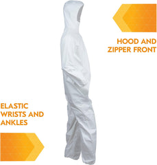 KleenGuard 44325 A40 Hooded Microporous Film Laminate Coverall, 2X-Large, White