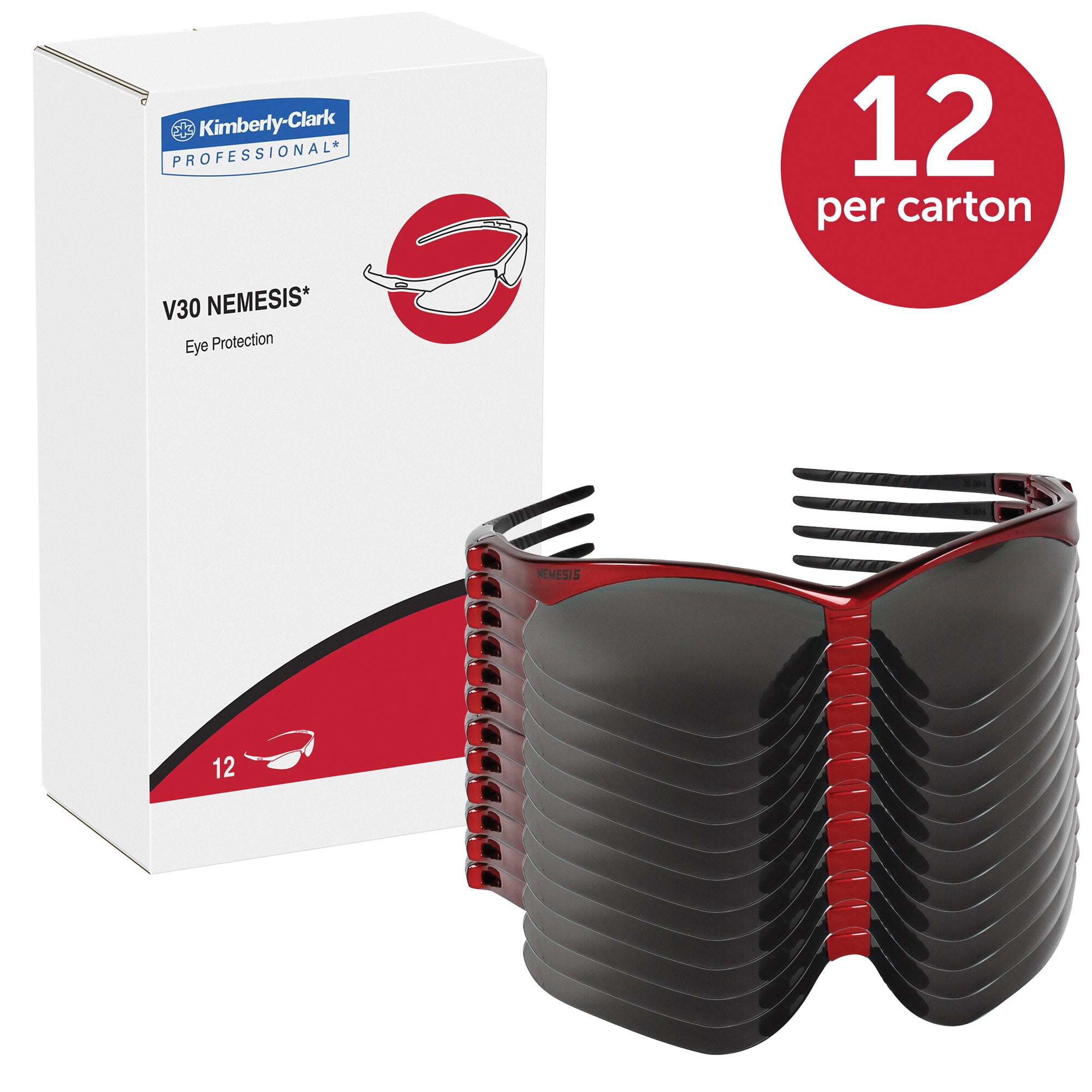 KLEENGUARD KleenGuard 22611 V30 Nemesis Safety Glasses Smoke Polycarbonate Lens Anti-Scratch Wrap Around Frame