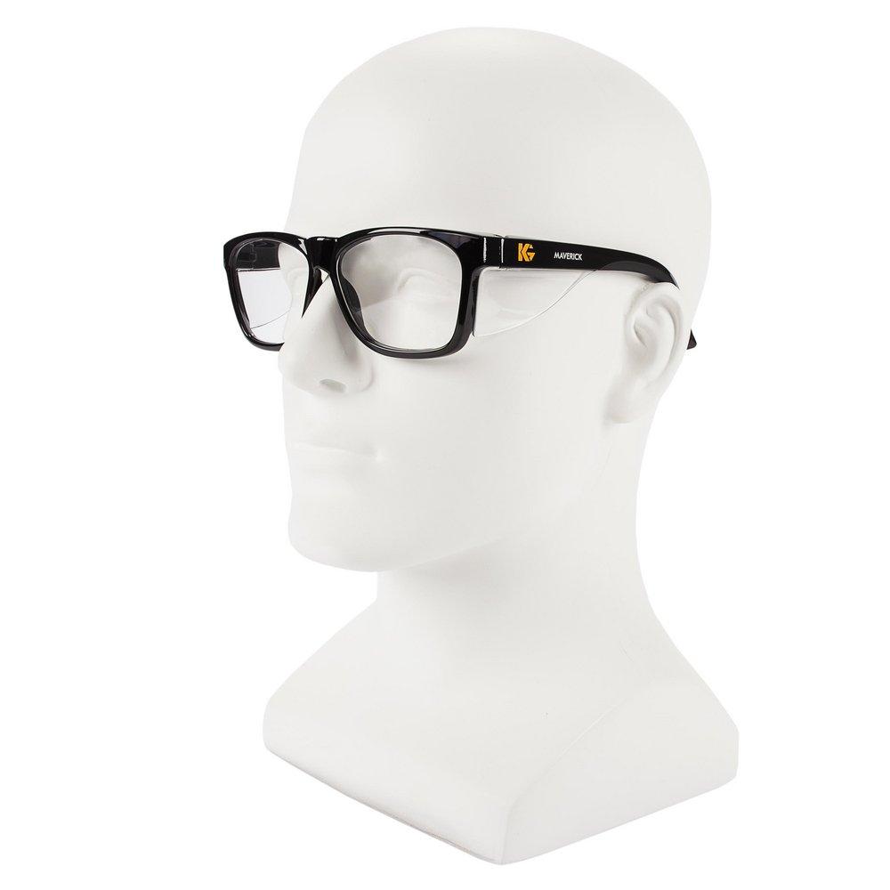 KLEENGUARD KleenGuard 49309 Maverick Polycarbonate Black Frame Safety Glass with Anti-fog Lens