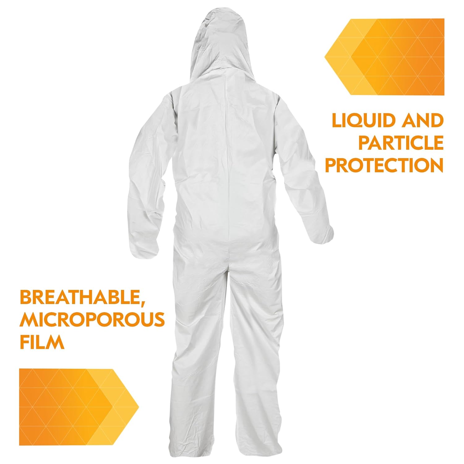 KLEENGUARD KleenGuard 44327 A40 Elastic-Cuff and Ankle Hooded Coveralls 4X-Large White Case of 25