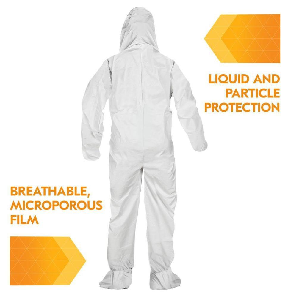 KLEENGUARD KleenGuard 44334 A40 Elastic-Cuff, Ankle, Hood and Boot Coveralls X-Large White 25 Carton
