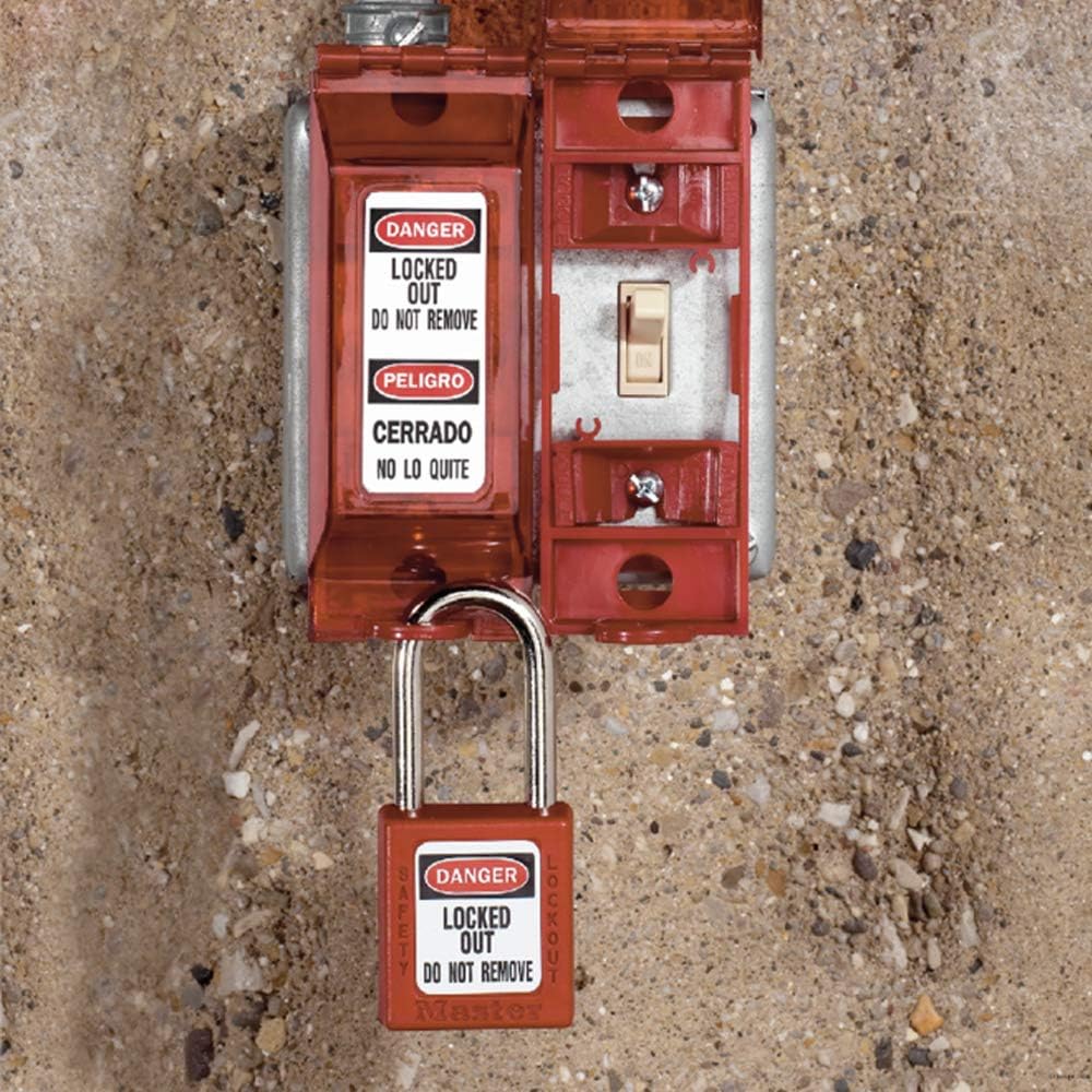 MASTER LOCK Master Lock 496B Universal Wall Switch Lockout Red 5/16 in Padlock Shackle