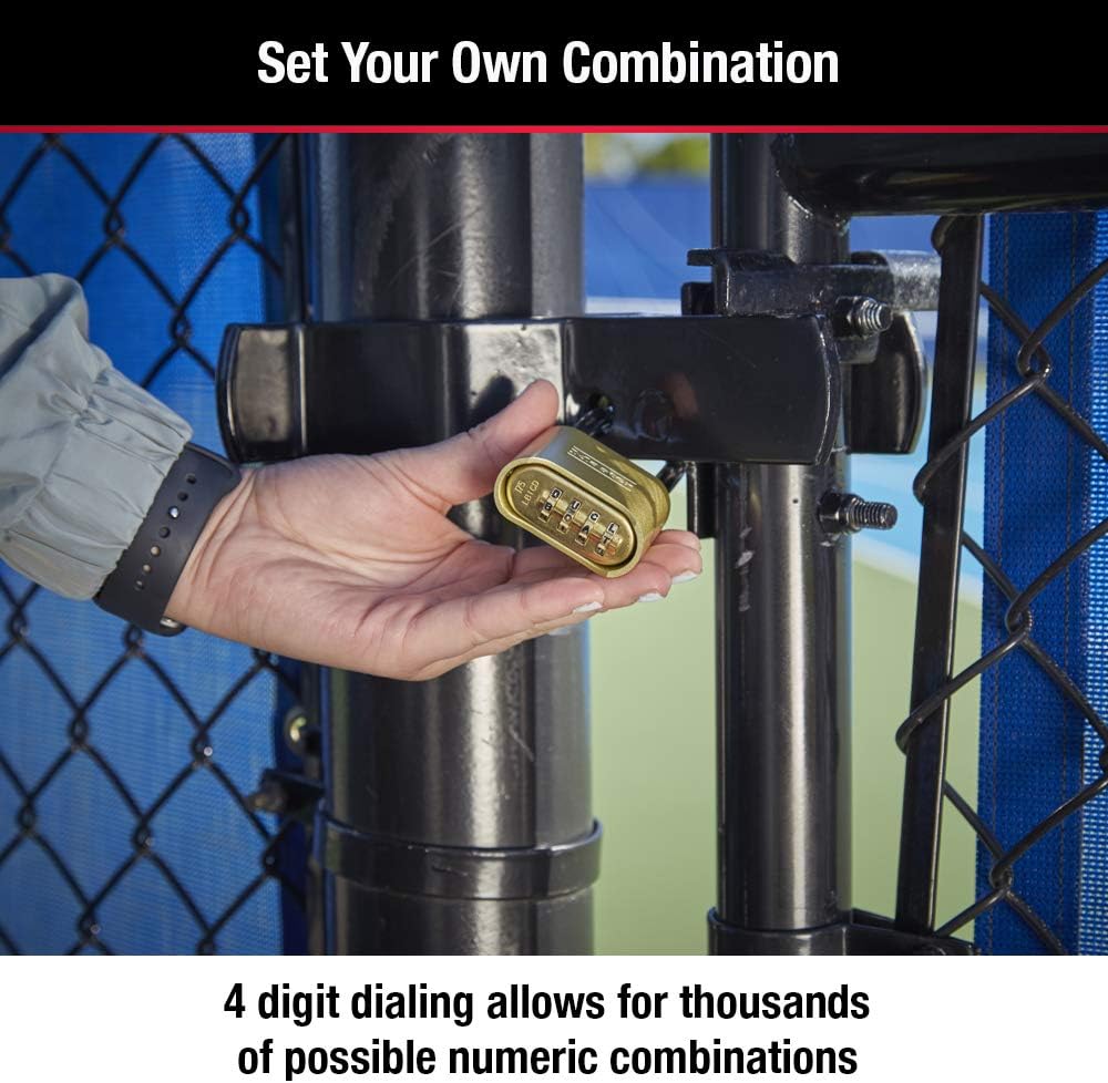 MASTER LOCK Master Lock 175LH Resettable Combo Padlock Brass Finish Solid Brass Case
