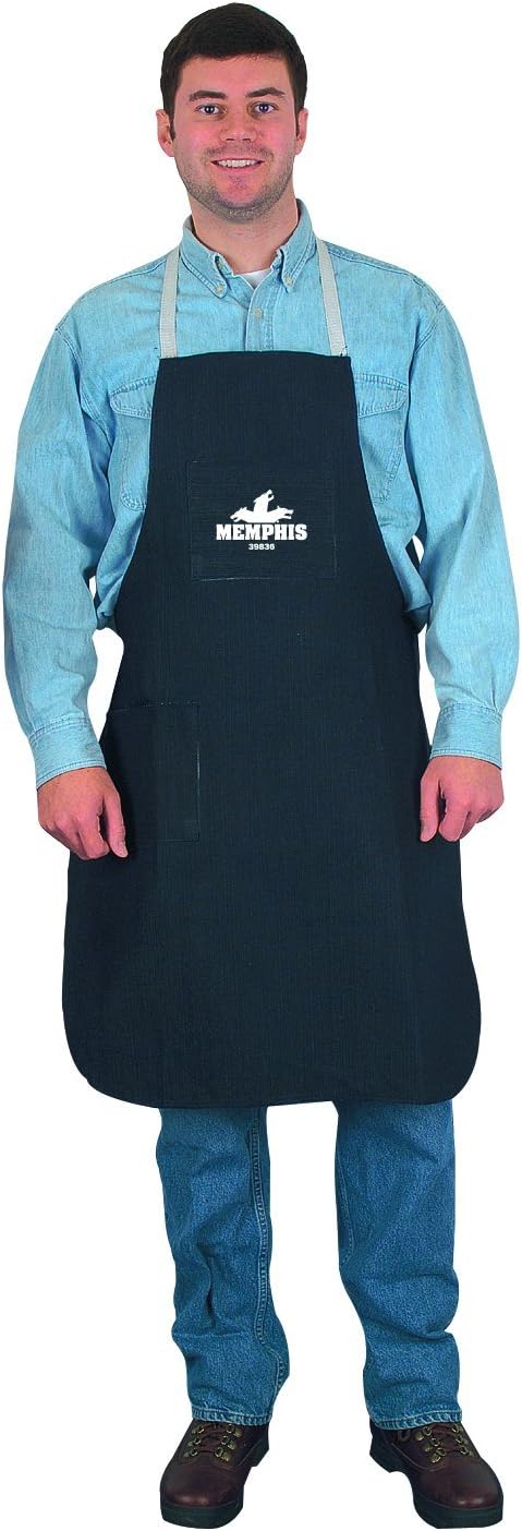 MCR SAFETY MCR Safety 39836 Denim Memphis Apron with 2 Pocket, Blue, 36-Inch