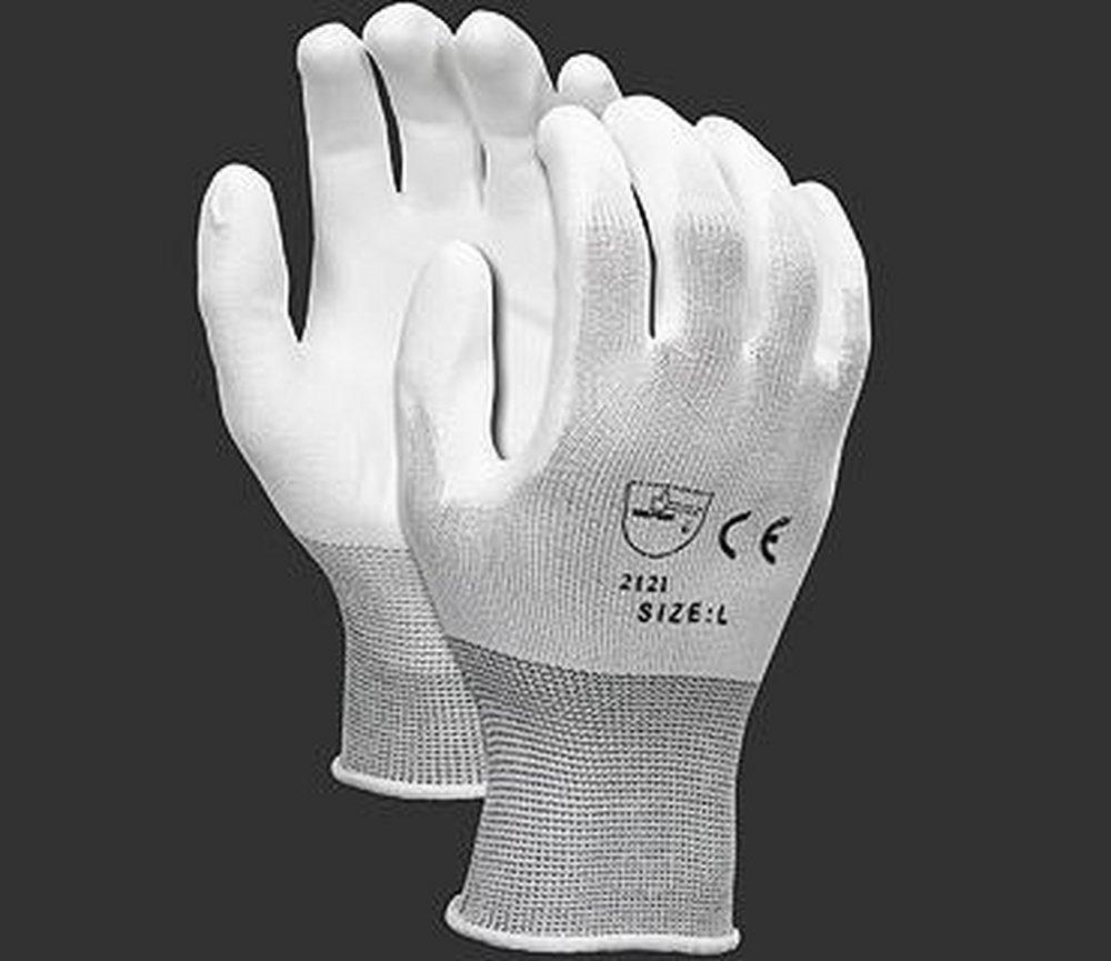 MCR SAFETY MCR Safety 9669L Safety Work Gloves 13 Gauge Black Nylon Shell Black PU Palm & Fingers Large 12 Pack