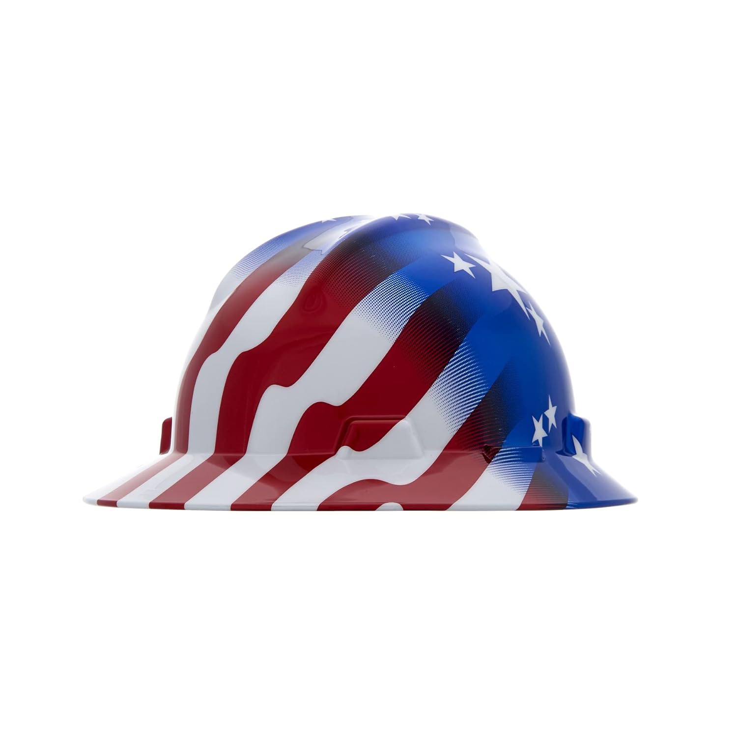 MSA SAFTEY MSA 10071157 Freedom Series V-Gard Full-Brim Hard Hat With Fas-Trac III Ratchet Suspension