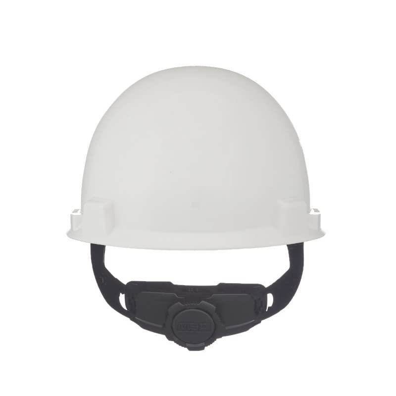 MSA SAFTEY MSA 10074067 SmoothDome Cap Style Safety Hard Hat with Fas-Trac III Ratchet Suspension White