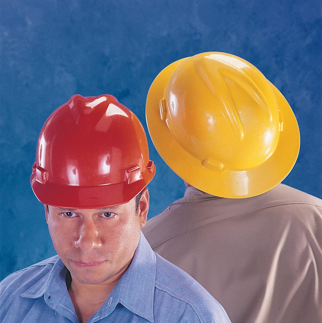 MSA SAFTEY MSA 10061515 V-Gard Full Brim Hard Hat with Fas-Trac III Ratchet Suspension in Hi-Viz Yellow-Green