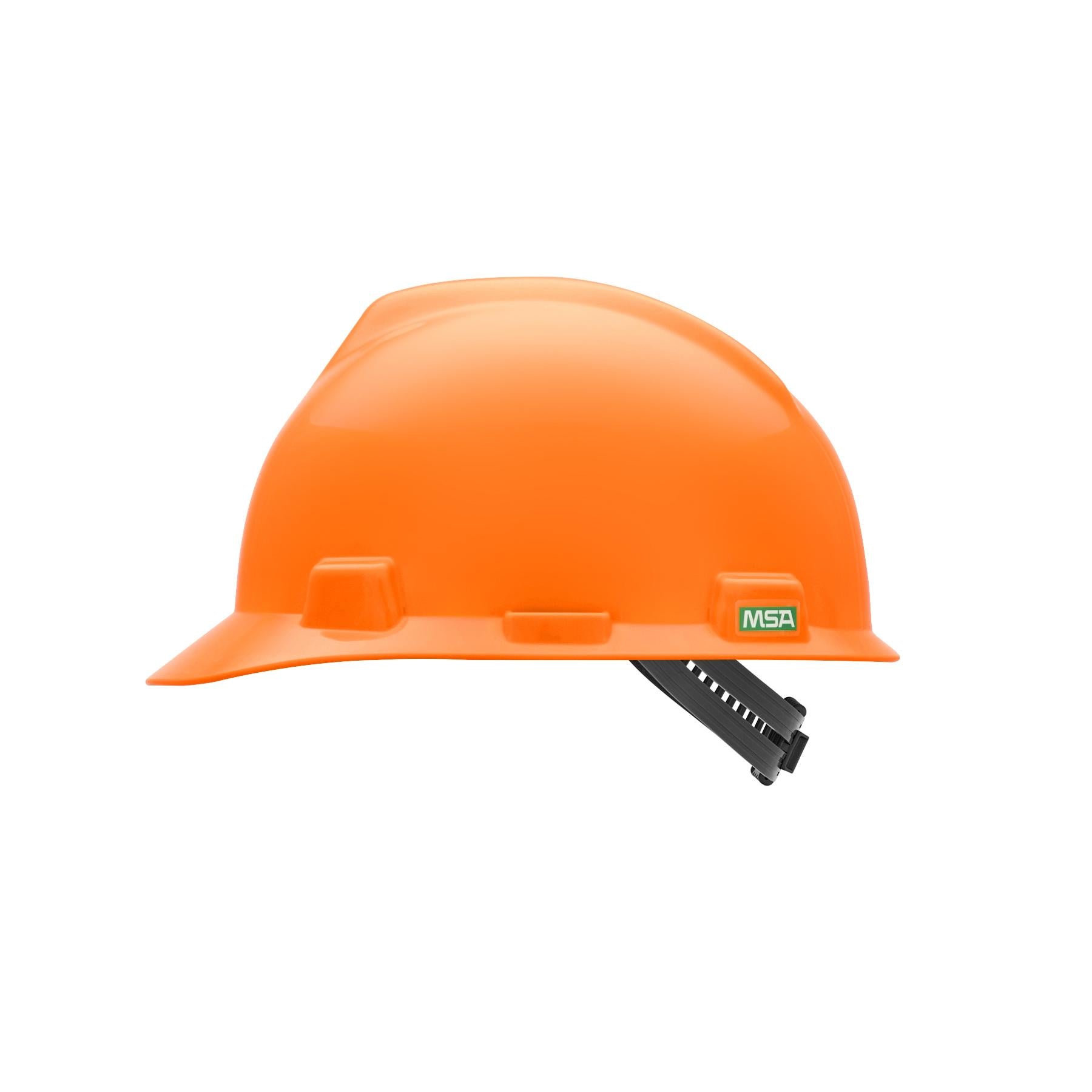 MSA SAFTEY MSA 488148 V-Gard Slotted Hard Hat Cap Staz-On Suspension Hi-Viz Orange