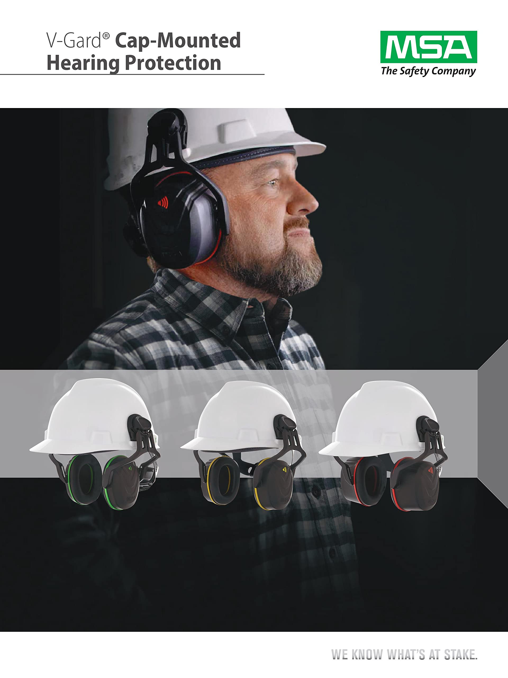 MSA SAFTEY MSA 10190358 V-Gard Helmet Ear Defenders High Attenuation SNR 36 dB