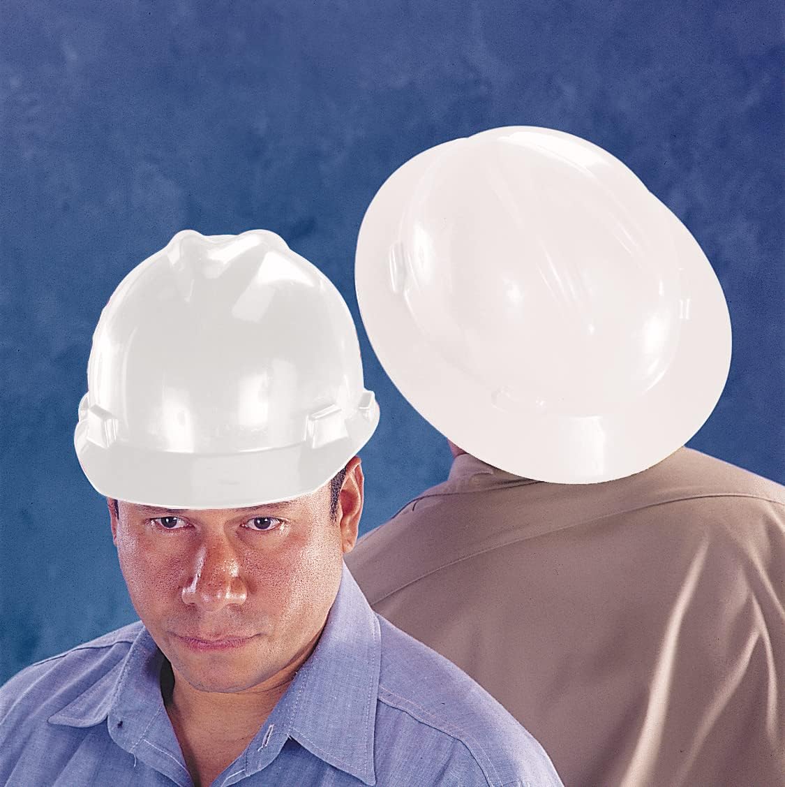 MSA SAFTEY MSA 475367 V-Gard Full-Brim Hard Hat With Fas-Trac III Suspension - Navy Gray Standard Size