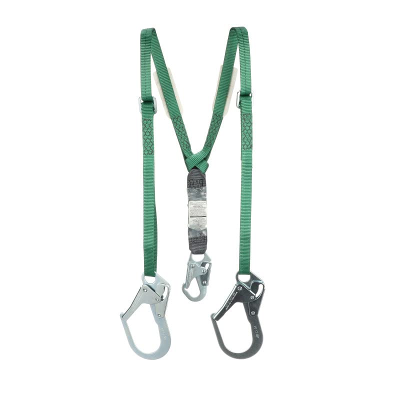 MSA SAFTEY MSA 10191758 V-Series Standard Shock Absorbing Lanyard 6 ft Twin-Leg Adjustable 36CL Large Snaphooks
