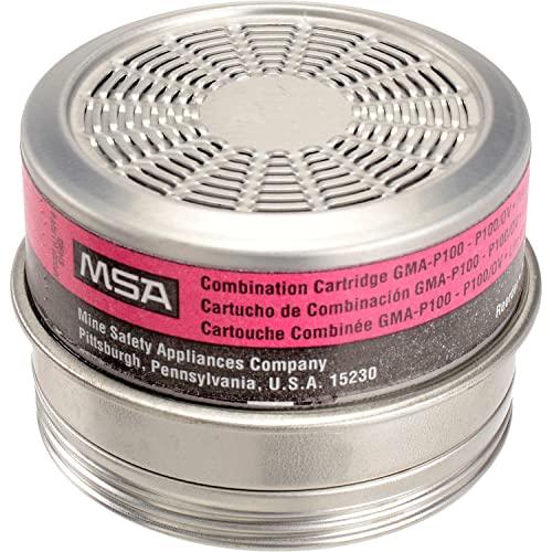 MSA SAFTEY MSA 815178 Comfo Respirator Cartridge - Organic Vapor/P100 (GMA: OV/P100), 6 per Pack, Chemical and Combination Air-Purifying Respirator Cartridge