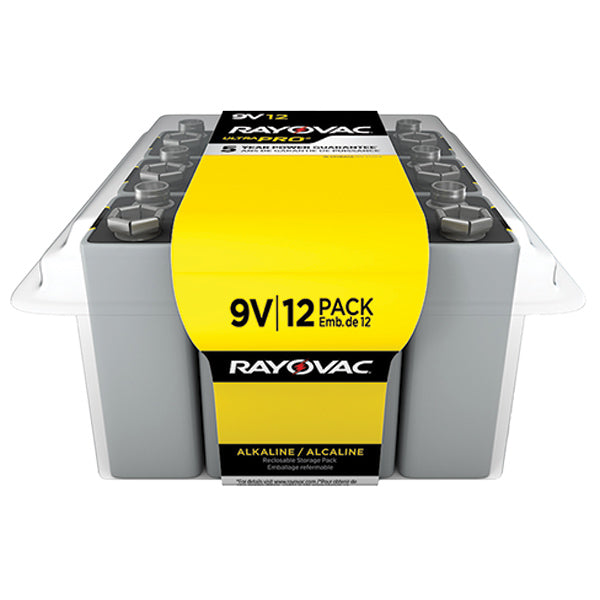 RAYOVAC Rayovac AL9V-12PPJ 9V Alkaline UltraPro Reclosable Batteries 12-Pack