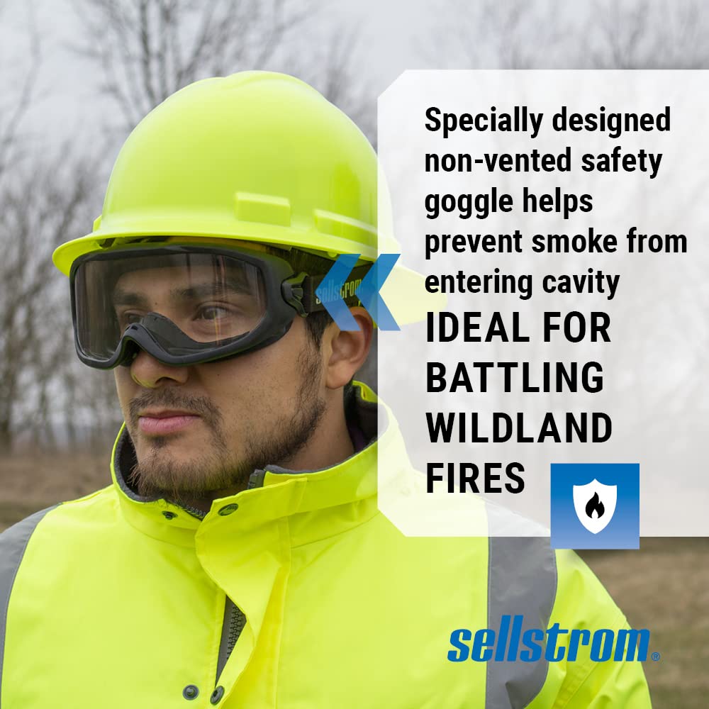 SELLSTROM Sellstrom S80225 Safety Fire Goggles Sealed Airtight Anti-Fog Clear Lens