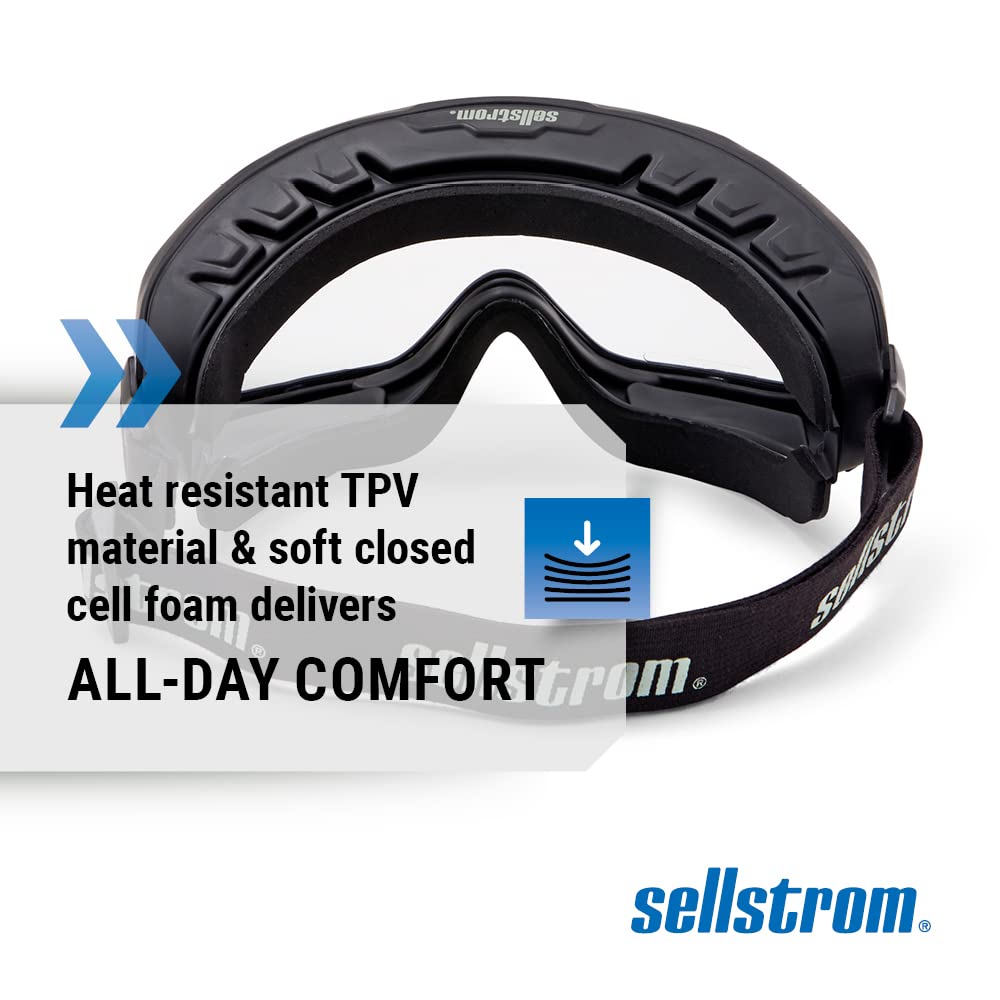 SELLSTROM Sellstrom S80225 Safety Fire Goggles Sealed Airtight Anti-Fog Clear Lens